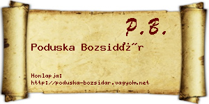 Poduska Bozsidár névjegykártya